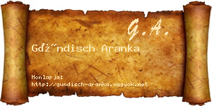 Gündisch Aranka névjegykártya